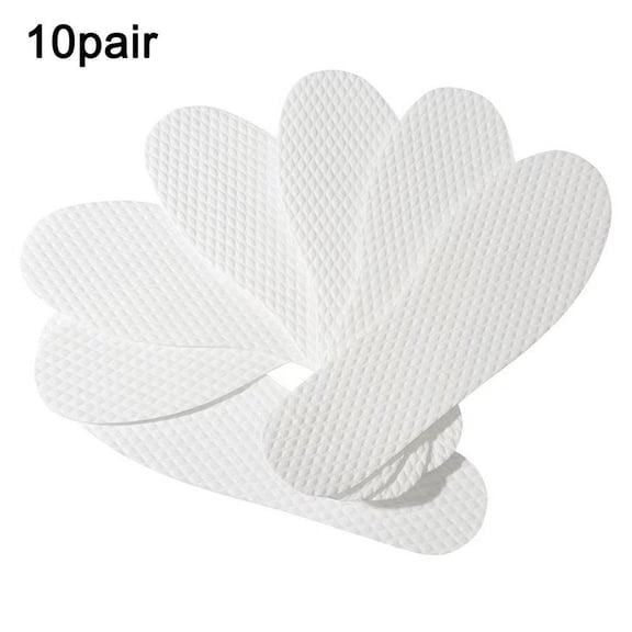 Disposable Moisture-Absorbing Insole Set, EU Size 39, Ten-Pair Replacement Pack, Absorbent Fiber, Ultra-Thin Insert Profile