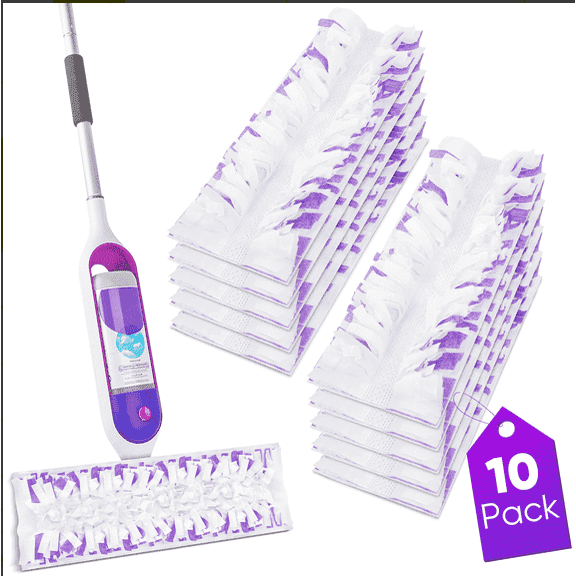 Disposable Mop Pads for PowerMop Multi-Surface Mopping Pad Refills | Safe on All Finished Floors | Compatible with PowerMop 10 Count