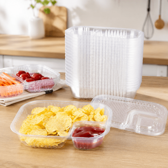 Disposable Nacho Trays, Large Plastic Snack Trays