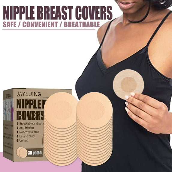 Disposable Nipple Tape, Breast Patch, Breathable Invisible Nipple Covers for Exercise and Daily Use, Non-Irritating Adhesive Gel, 30 Pairs, Comfortable and Easy Peel, Sweat Resistant and Secure Fit