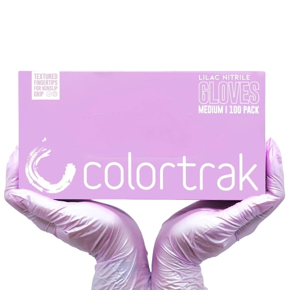 Disposable Nitrile Gloves, Pink, Luminous Collection Lilac Frost Latex-Free, Powder-Free Hair Color Gloves for Chemical Processing & Salon Services, 100 Count, Medium