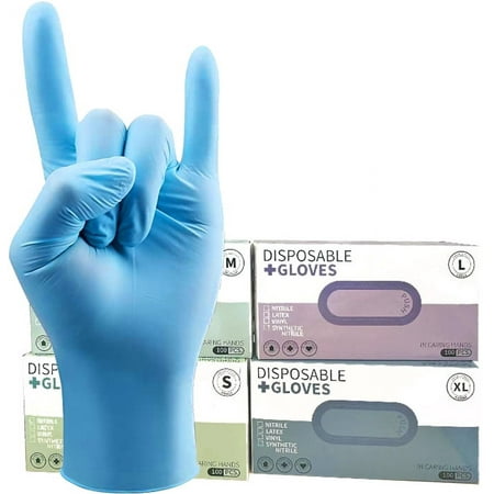 Disposable Nitrile Gloves Powder & Latex Free 4mil Touch Screen Exam Disposable Sterile Nitrile Gloves,Great for Kitchen or Cleaning, Cooking, Medical,One Box of 100 Pieces by LIFETWO