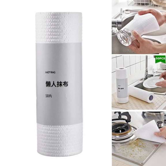 Disposable Non-Woven Cloth Wipes For And Dry Kitchen Paper Towels,1 Roll Of Disposable Non-Woven Kitchen Towels (50 Pieces Per Roll)