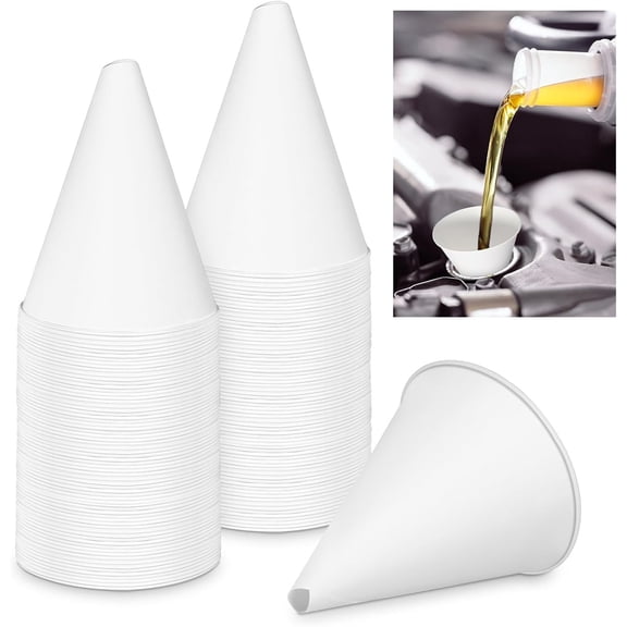 Disposable Oil Change Funnel - Car Oil Paper Funnel, Single Use Oil Cone Funnel - Artrylin (6oz, 30 Pcs) No-Spill Motor Oil Funnel for Engine Oil Tank Automotive Use Oil Bottles