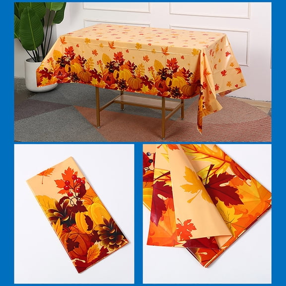 Disposable Oil Proof Tablecloth Decoration for Party Activity Arrangement, 53.9x107 in, Orange