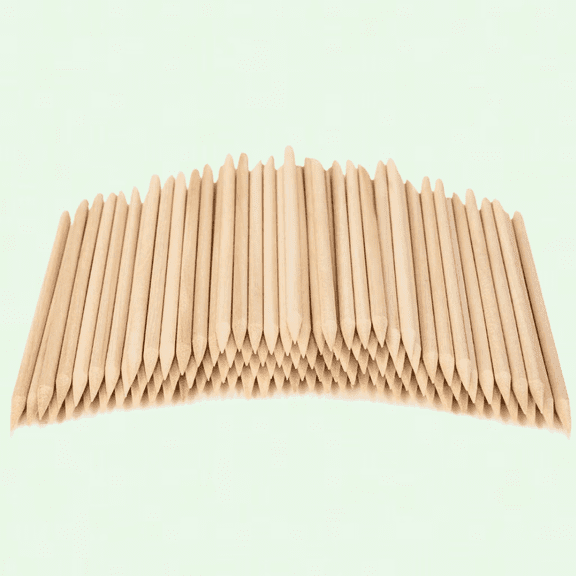 Disposable Orange Nail Sticks - 100PCS Wooden Nail Pusher & Remover - Skin Safe - Manicure & Pedicure Tools