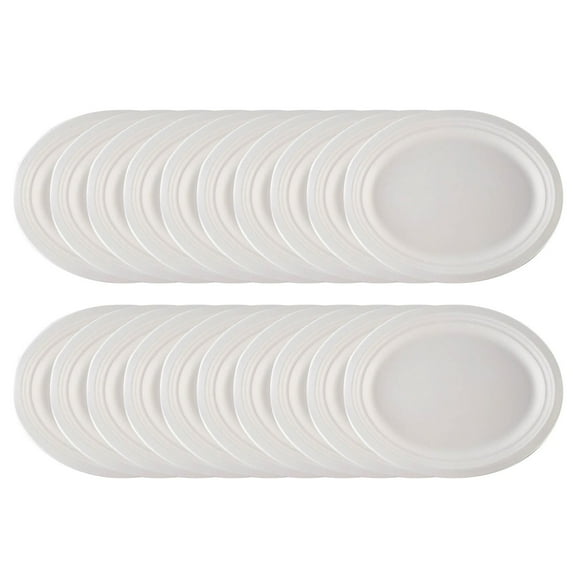 Disposable Oval Paper Dinner Plates – Pack of 20 Heavy Duty 10