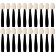 Disposable Oval Soft Sponge Eyeshadow Face Brushes Set Makeup Eye Shadow Applicator Cosmetic MUA Wands Sticks Beauty Tool Application, 20 Pack, Black