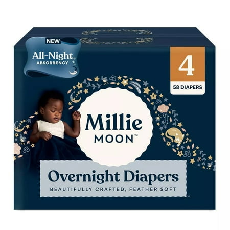 Disposable Overnight Diapers(Size 4, Count 58)