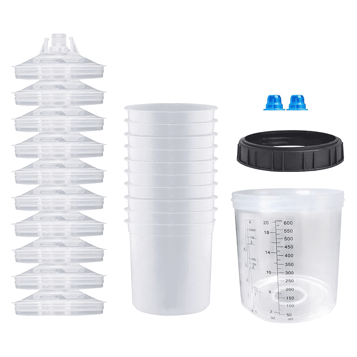 Disposable Paint GunCup Spray GunCup Liner and Cap System 20 Oz (600 Ml