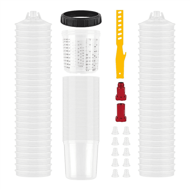 Disposable Paint Mixing Cup System 20 Ounce (600ml) Kit Paint Stirrer