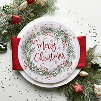 Nilvkv Disposable Painted Paper Plates for Christmas Parties Water Proof Oil Draining Thickened Sturdy Based Pulp, Christmas Decorations