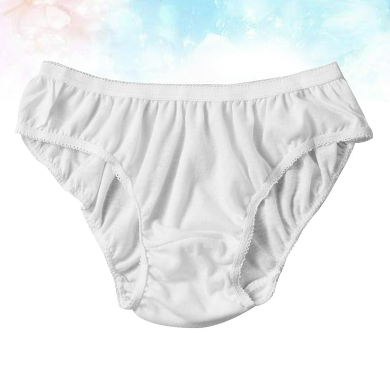 Disposable Panties 5pcs Travel Disposable Underwear Breathable Printing  Cotton Underwear Panties Briefs for Travel Menstrual Period Daily Use  (Women