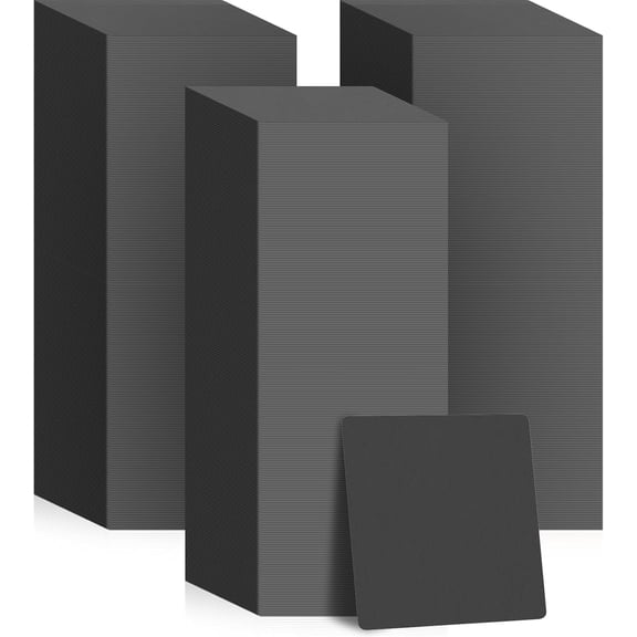 Disposable Paper Bar Coasters Bulk, 4 Inch Cardboard Coasters Square Blank for Drinks DIY Crafts Wedding(Black,600 Pcs)