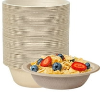 Disposable Paper Bowls for Party, 12oz Compostable Biodegradable Heavy Duty Wheatstraw Fiber Soup Bowls for Salad Wheat Flakes( Brown,50 Pack )