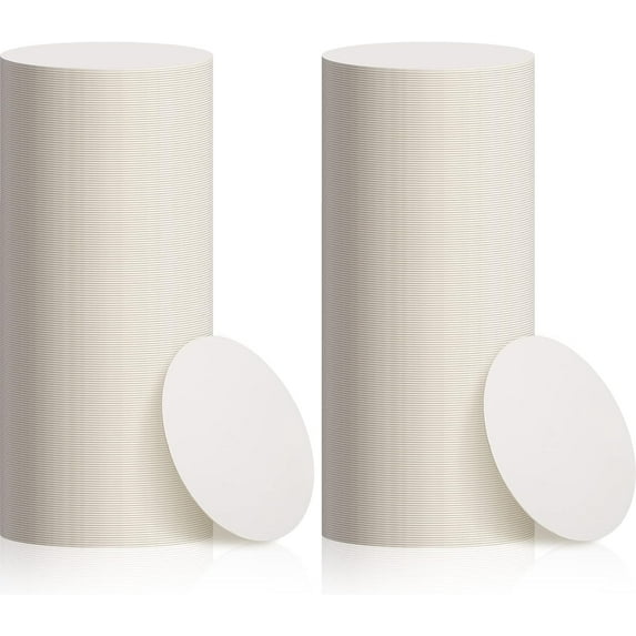 Disposable Paper Coasters 3.54-Inch Bulk White Cardboard Coasters for Drinks, Suitable for DIY Crafts, Kids' Art, Bars, and Weddings.