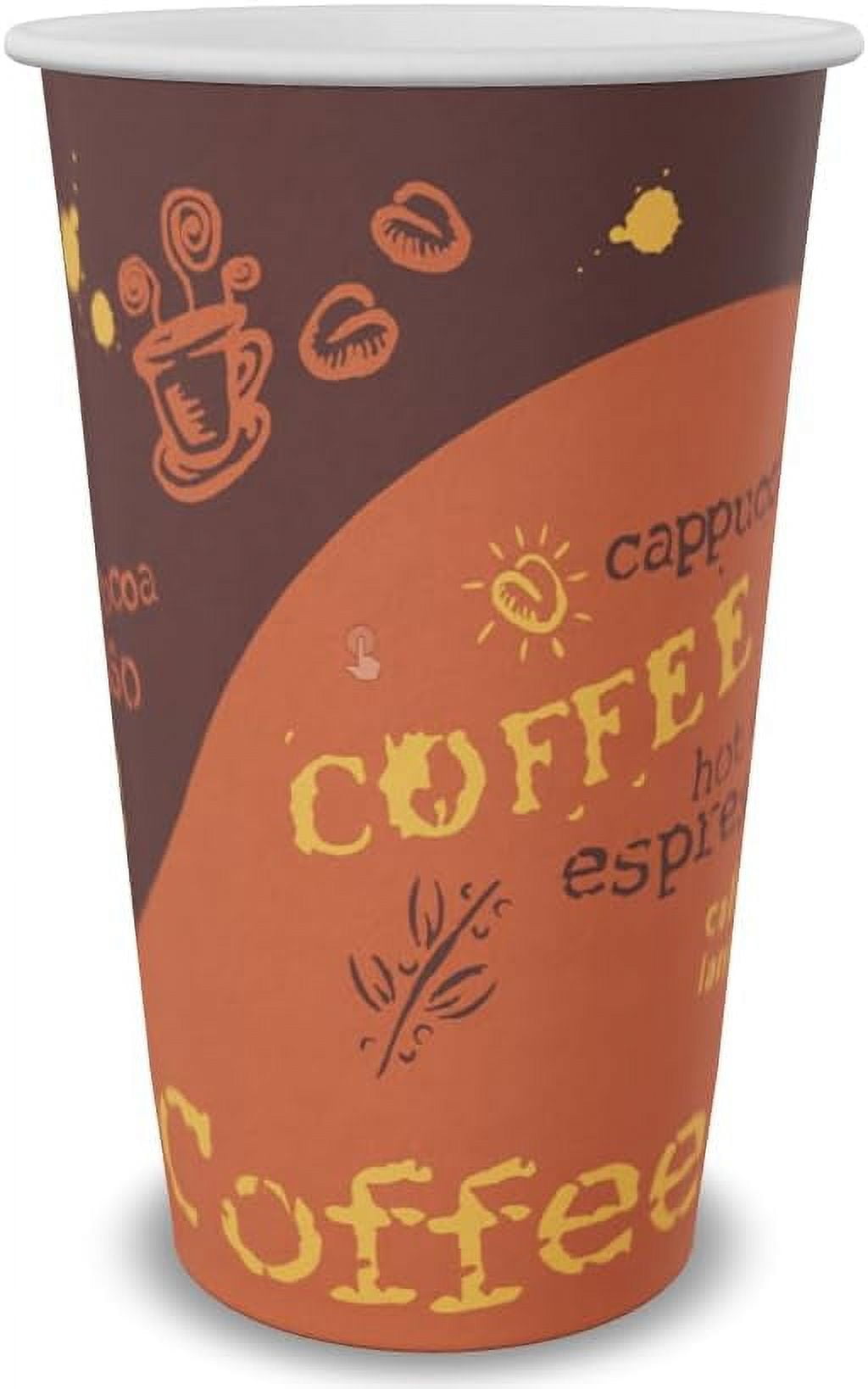 Disposable Paper Coffee Cups with Plastic lids, sleeve for Hot and Cold ...