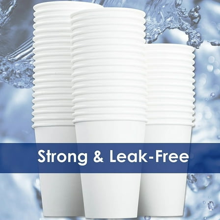 Disposable Paper Cups 6 oz - 100 Count, Heavy Duty Hot/Cold Drink Cups for Coffee, Tea, Parties, Picnics, BBQs, Office & Events (6 oz)