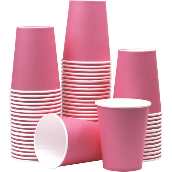 Disposable Paper Cups, 60pcs Color Paper Cups For DIY Wedding Party Picnic BBQ Travel and Event 8OZ