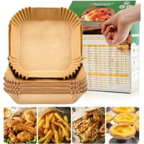 Disposable Paper Liners, 120 Pcs Square Airfryer Parchment Cooking Non-Stick Liner Accessories, Microwave Oven, Frying Pan, Oil-proof Air Fryers Filters Sheet for 2 3 4 4.5 Qt Baking Basket