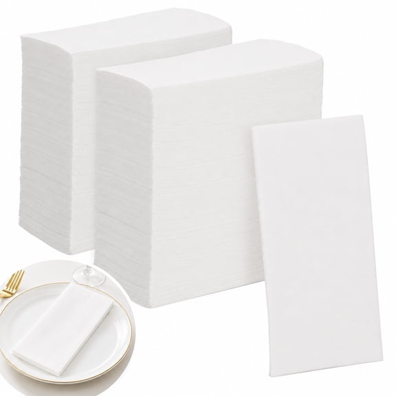 200 Pack Linen Feel Napkins, Cloth Like White Paper Napkins, 15.7 x 11.8 in Disposable Guest Towels, Absorbent Soft Airlaid Hand Tissue Paper for Wedding, Party, Bathroom, Restaurant, Hotel