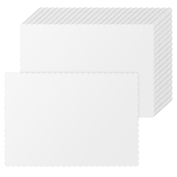 Disposable Paper Place Mats White 400 Count Scalloped Edge Party Dining Decor