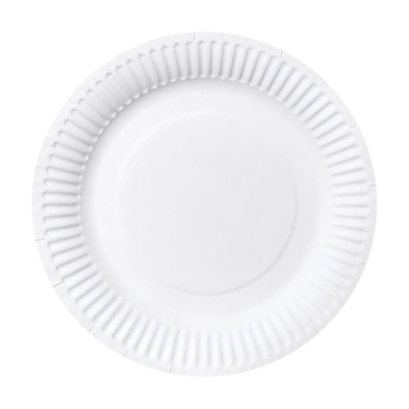Disposable Paper Plates 7 In White, Decorative Party Dessert Plate for Birthday, DIY Table Setting for Easter Decorations, Easter decor, Valentines Day Decorations and Brunch, 1Pcs White