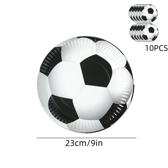 Disposable Paper Plates Disposable Paper Plates 10 Pack Soccer Themed 9 Inch Dinner Plates Football Party Disposable Tableware for Birthday Party Events Decor Soccer Themed Plates