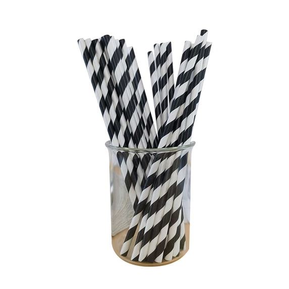 Disposable Paper Straws, 100-Pack Biodegradable Drinking Straws for Cold Beverages, Birthday Parties, Weddings, Picnics, Cafes and Home