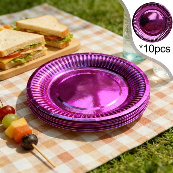 Disposable Party Paper Plates, Thickened Food Grade Paper Trays, Sturdy Leak Resistant Design, Dessert and Meal Serving, Birthday Picnic Holiday Party Supplies