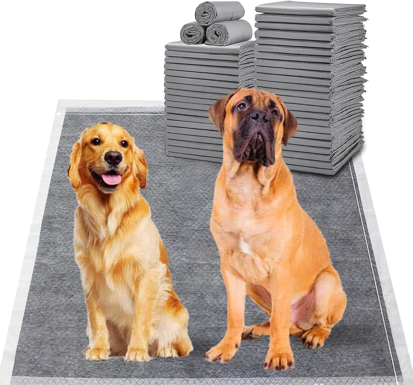 Disposable Pee Pads for Dogs, 35 Count 24" x 36" XX-Large Wee Wee Pads for Dogs, Extra Absorbent Puppy Pads, Pet Training Pads for Dogs, Charcoal Puppy Pee Pads for Indoors
