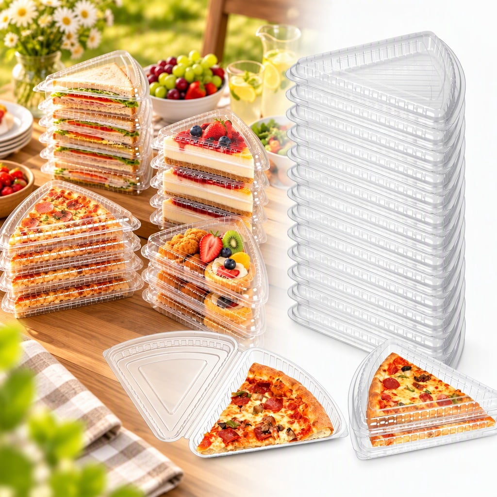 Platica Boxes Disposable Pizza Slice Boxes, Food-Grade Plastic Slice Storage ...