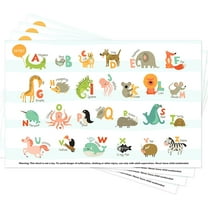 Disposable Placemats for Baby 40 Pack - Baby Placemat That Stick to Table - Alphabet ABC Animal Kids Table Mat for Restaurants Dining Table - Travel Essentials for Toddlers