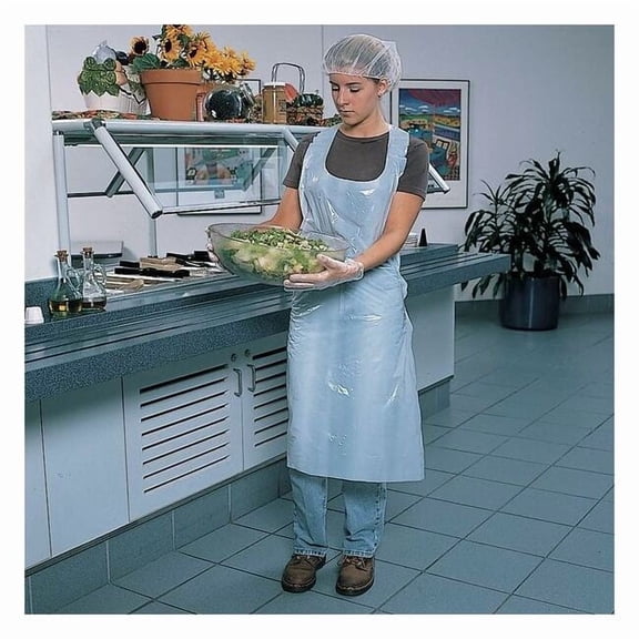 Disposable Plastic Apron, Large, White