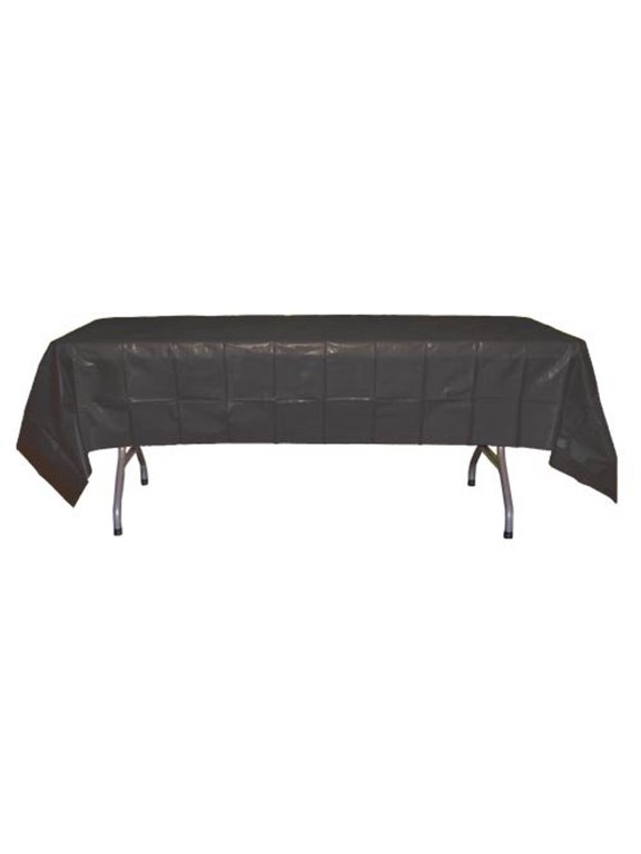 Disposable Plastic Black Table Cover - Rectangular - 54in. x 108in. (fdp90002)