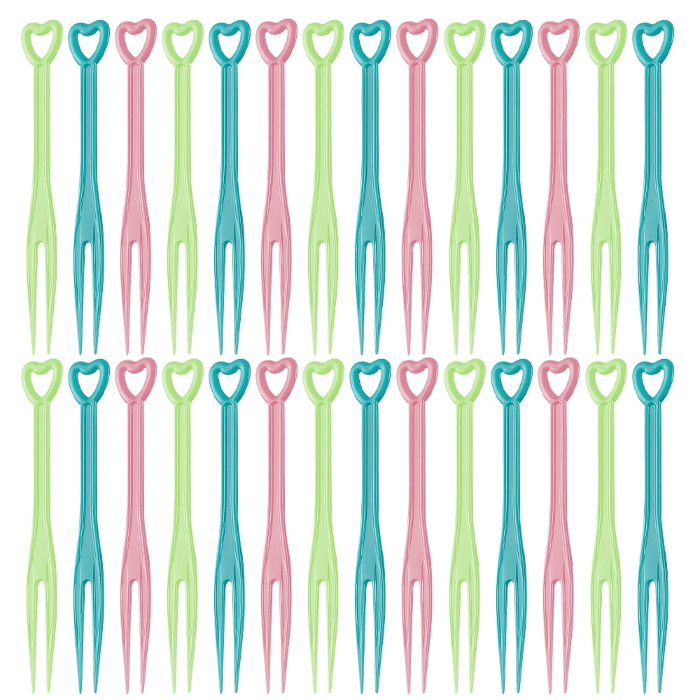 Disposable Plastic Cocktail Picks Fruit Forks Cocktail Sticks Plates