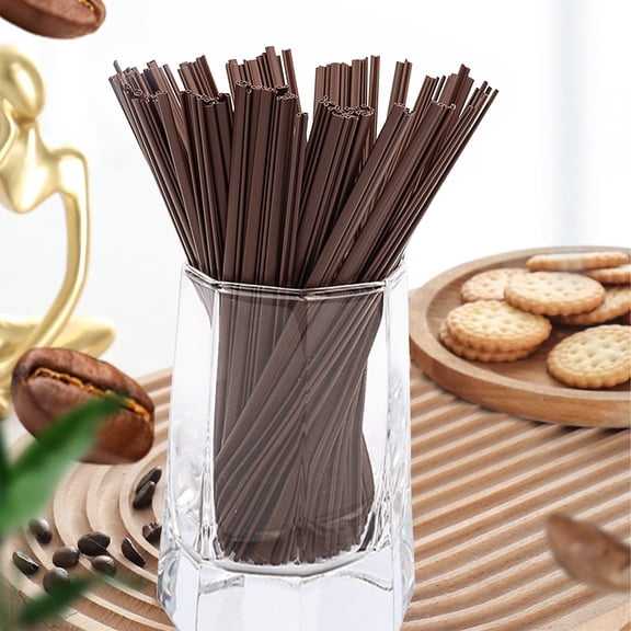 Disposable Plastic Coffee Stir Straws, Double Hole Fine Diameter Stirring Rods, High Temperature Proof, 6.5 Inch, 500-Pack for Hot Drinks, Milk Tea