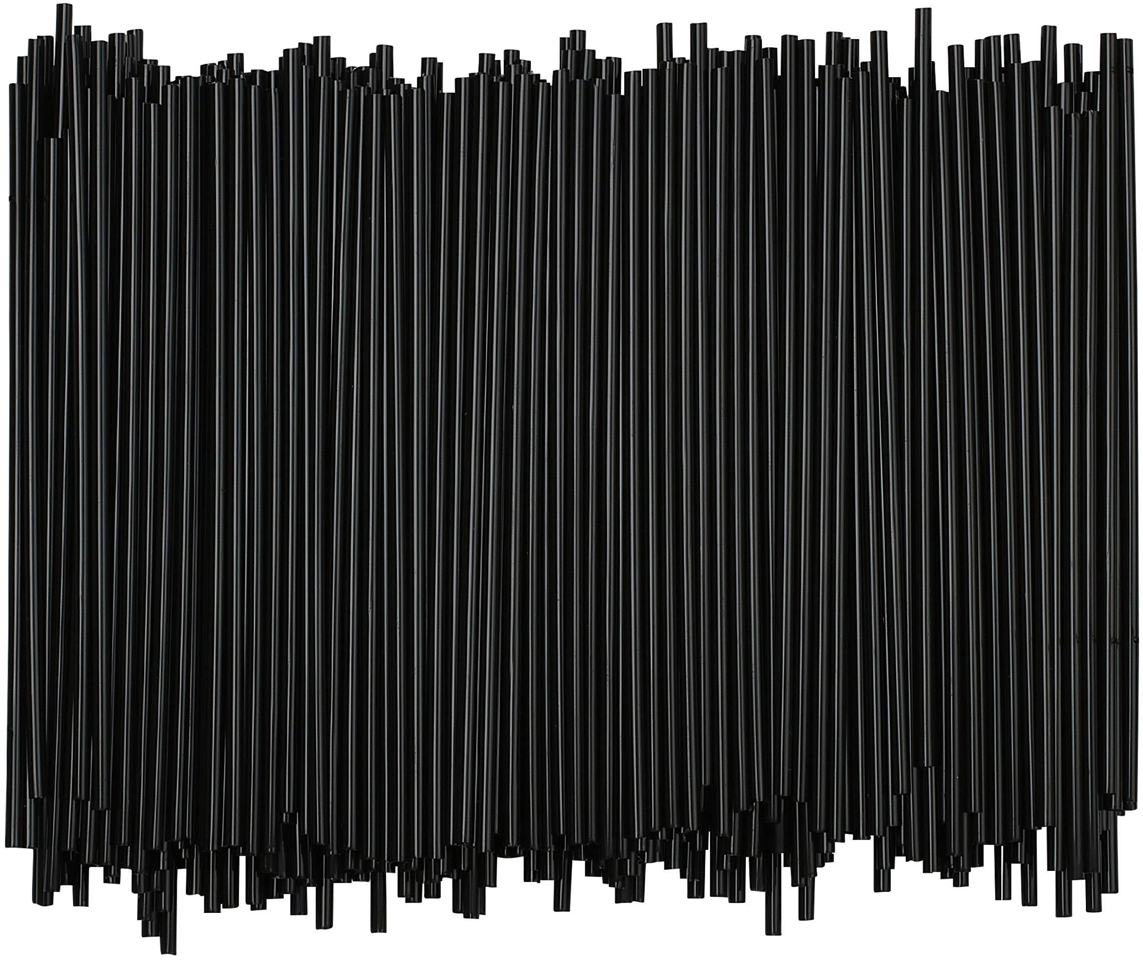 Habanerofire Acrylic Coffee Stirrer Dispenser Bundle with 1,000 Unwrapped Straws (Black)