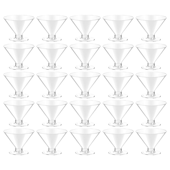 Disposable Plastic Cups 50 Pack 5oz Clear Food Grade Stackable Reusable Lightweight for Party Cocktail Whiskey Dessert Milkshake Wedding Event