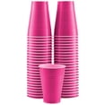 thumbnail image 1 of Disposable Plastic Cups, Bright Pink Colored Plastic Cups, 12-Ounce Plastic Party Cups, Strong and Sturdy Disposable Cups for Party, Wedding, Christmas, Halloween Party Cup, 50 Pack - By Amcrate, 1 of 1