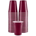 thumbnail image 1 of Disposable Cups, Burgundy 18-Ounce Plastic Party Cups, Strong and Sturdy for Wedding, Christmas, Halloween, 50 Pack, 1 of 6