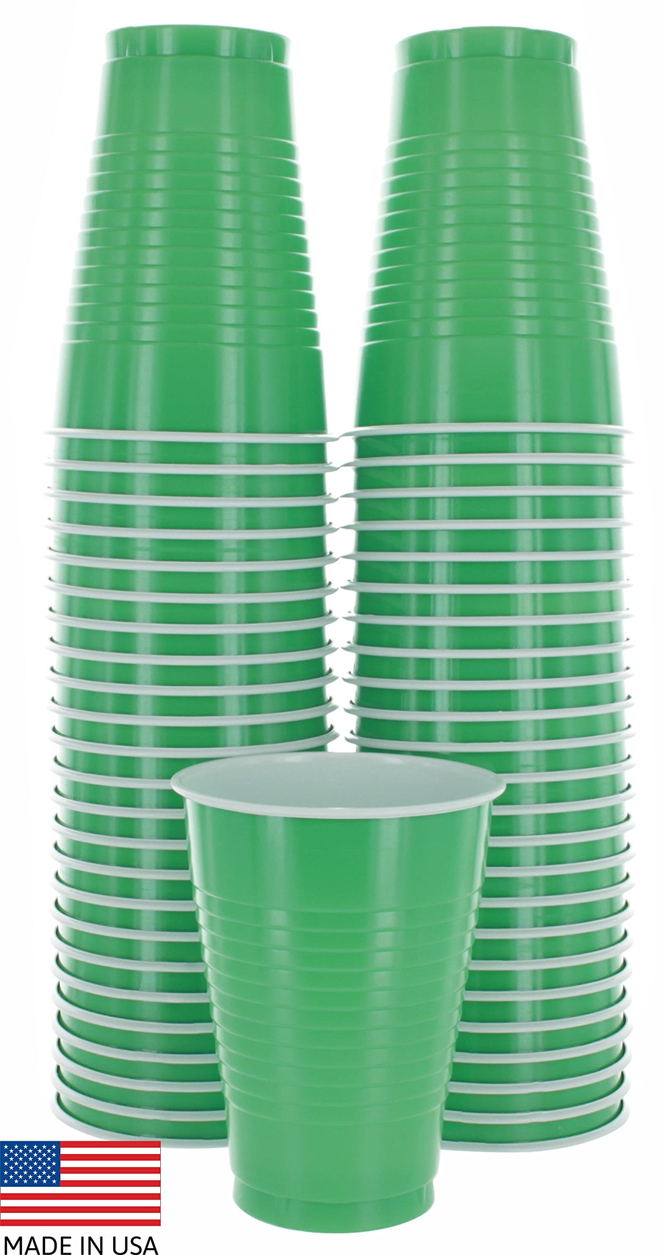 12 Oz. Emerald Green Plastic Cups - 16 Ct.