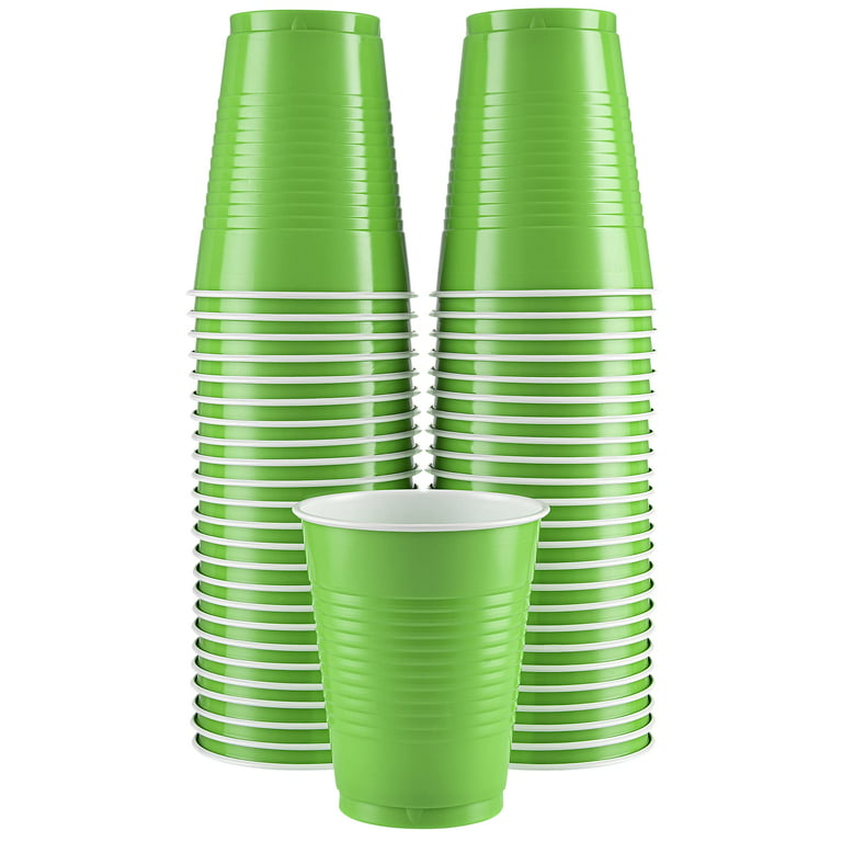 Disposable Plastic Cups, Kiwi Colored Plastic Cups, 18-Ounce Plastic Party  Cups, Strong and Sturdy Disposable Cups for Party, Wedding, Christmas,  Halloween Party Cup, 50 Pack - By Amcrate 