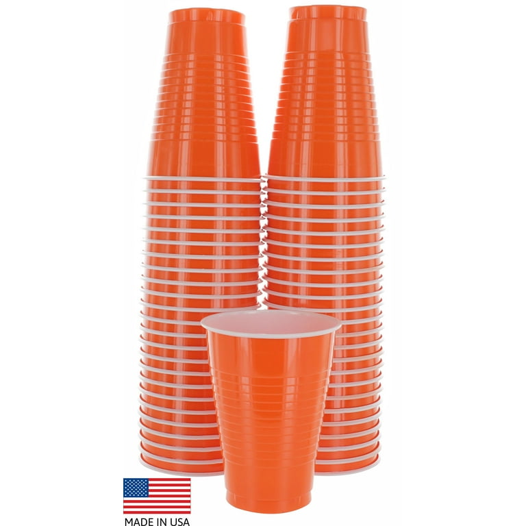 SparkSettings Brown Disposable Plastic Cups 18oz, 50 Pack