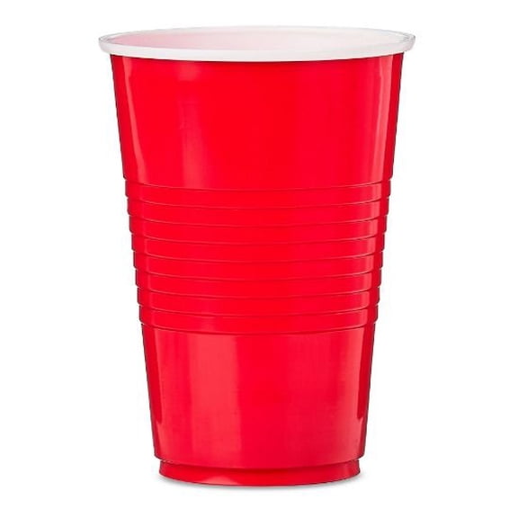 Disposable Plastic Cups, Red, 18 Pieces, by Way To Celebrate