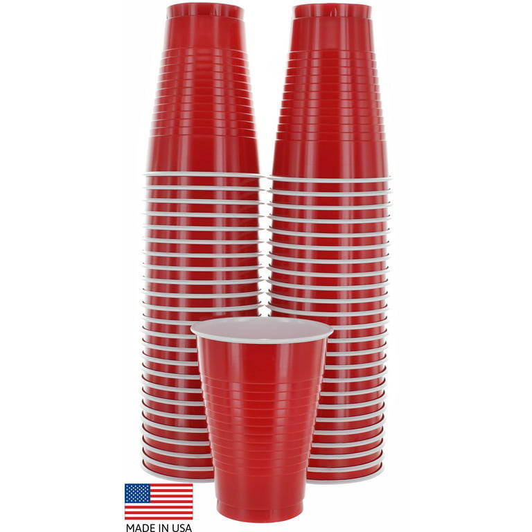 Disposable Plastic Cups, Red Colored Plastic Cups, 12-Ounce Plastic Party  Cups, Strong and Sturdy Disposable Cups for Party, Wedding, Christmas