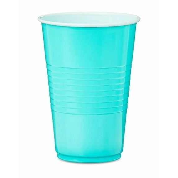 Disposable Plastic Cups, Teal, 18 Pieces, by Way To Celebrate