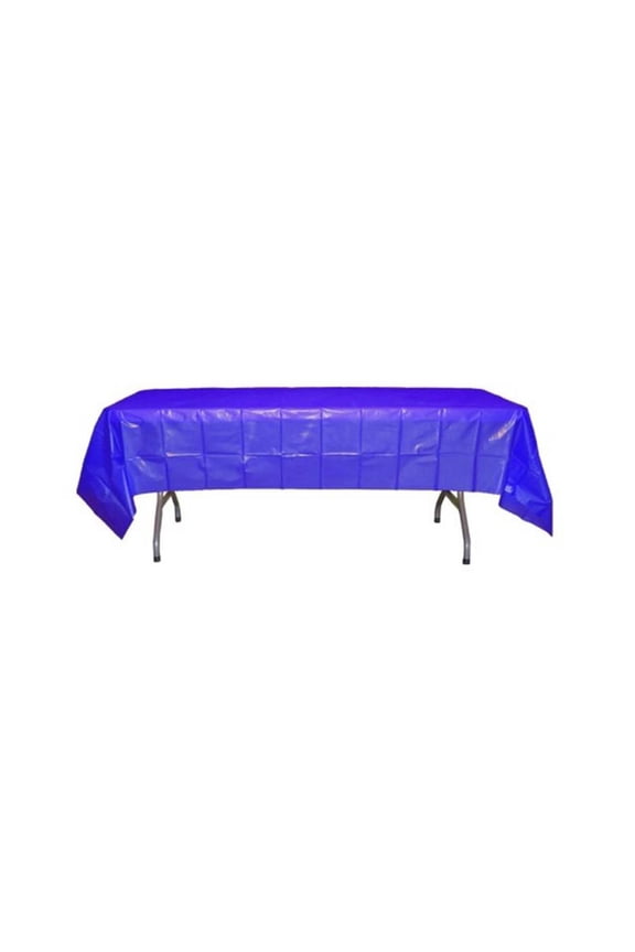 Disposable Plastic Dark Blue Table Cover - Rectangular - 54in. x 108in.