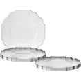 thumbnail image 1 of Disposable Plastic Dessert Plates (10 Piece), Heavy Duty Disposable plates (6"), Fine Dining Plastic Dishes For Elegant China Look, Great for Parties, Wedding & Events - Clear, 1 of 2