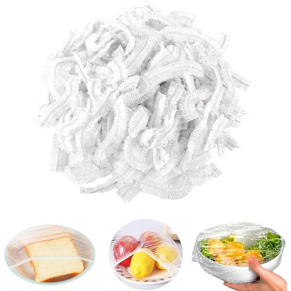 New Disposable Plastic Elastic Food Covers,100pcs Plastic Wrap Bag,Free Tear Plastic Wrap Bag,Self-Sealing Cling Wrap Bag For Food,Reusable Fresh Keeping Bags Covers, Clear Plastic Elastic Bags